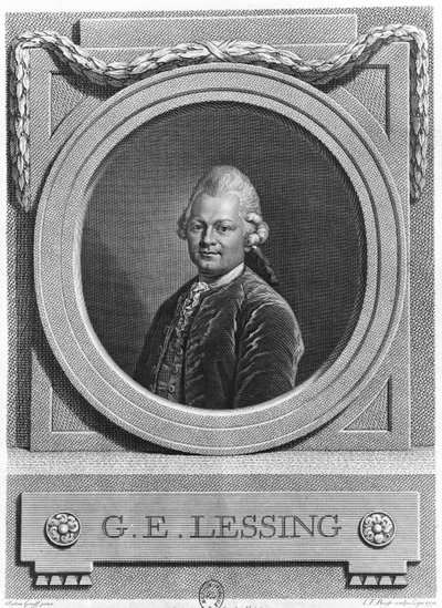 Portrait of Gotthold Ephraim Lessing (1729-81) engraved by Johann Friedrich Bause (1738-1814) by Anton Graff